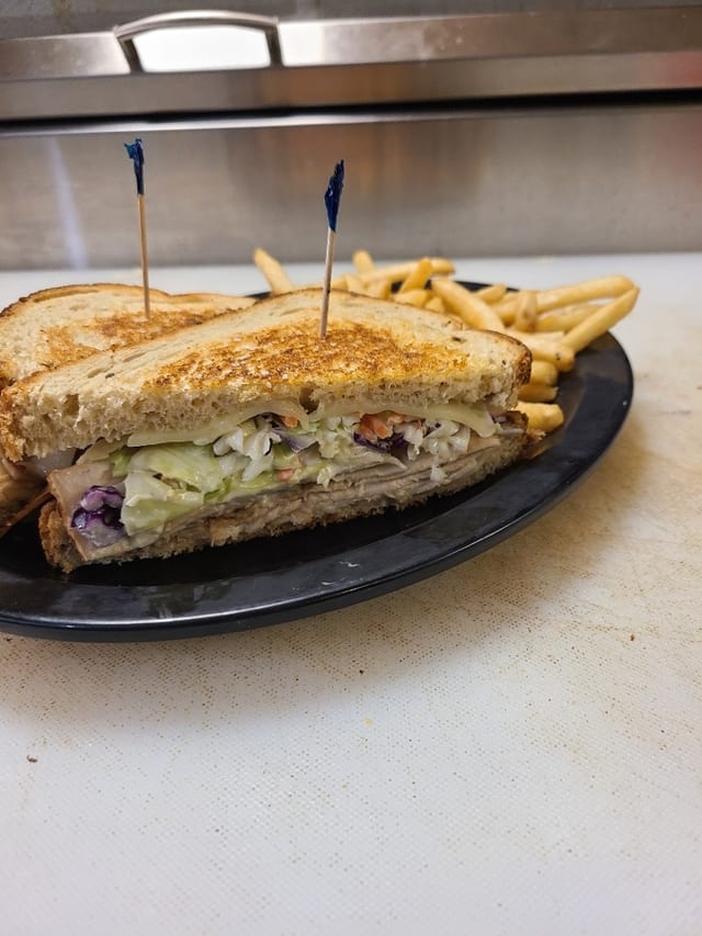 Grilled Turkey Reuben.