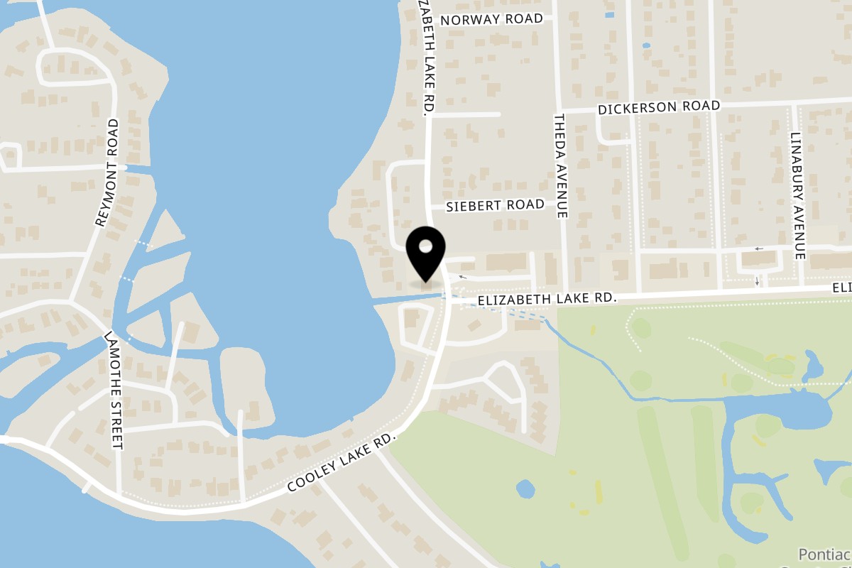 Map showing the location of Irish Tavern Waterford on 4703 Elizabeth Lake Rd in Waterford Township
